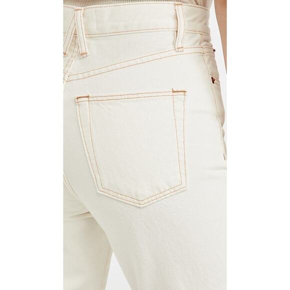 SLVRLAKE Beatnik Ankle Jeans Size 28 Ivory Ecru High Rise Straight Denim Staple - Picture 3 of 14